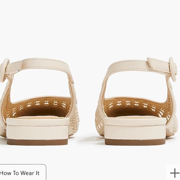 J. Crew Woven Slingback Flats color Dusty Ivory size 6 1/2 - Picture 4 of 8